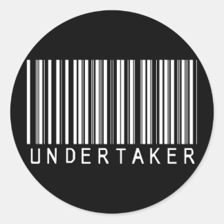 Undertaker Bar Code Classic Round Sticker