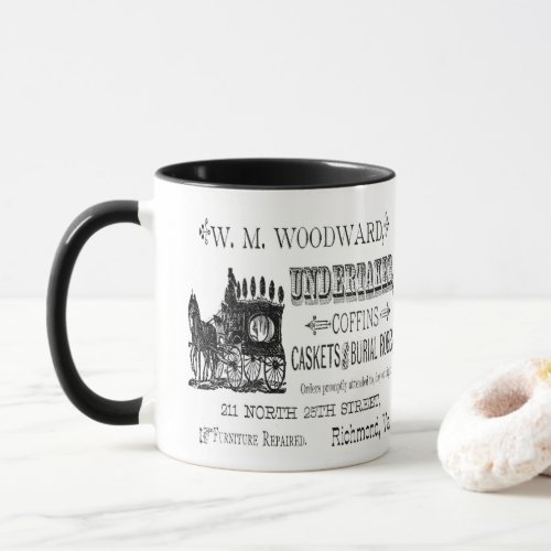 Undertaker Vintage Ad Macabre Coffee Mug