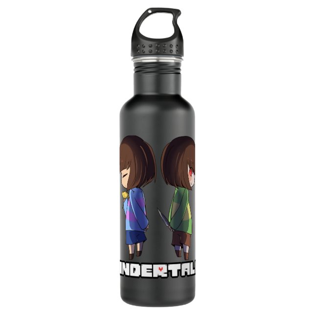 Undertale - chara and frisk  stainless steel water bottle (Front)