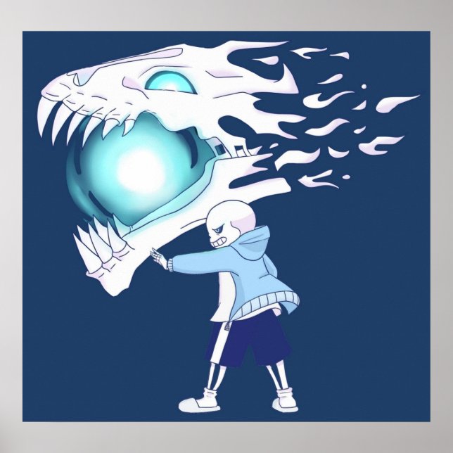 Undertale  Sans and Gasterblaster Poster (Front)