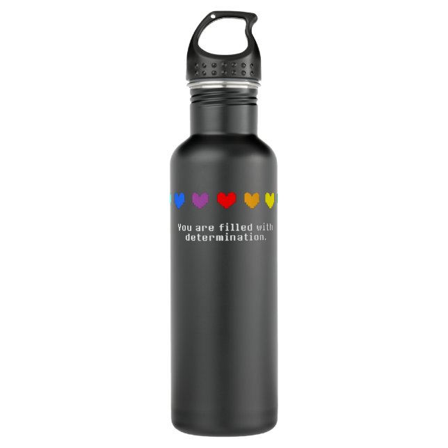 Undertale - You are Filled with Determination.  Stainless Steel Water Bottle (Front)