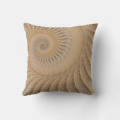 Undertow Abstract Tan Spiral Throw Pillow (Back)
