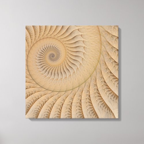 Undertow Tan Abstract Spiral Canvas Print