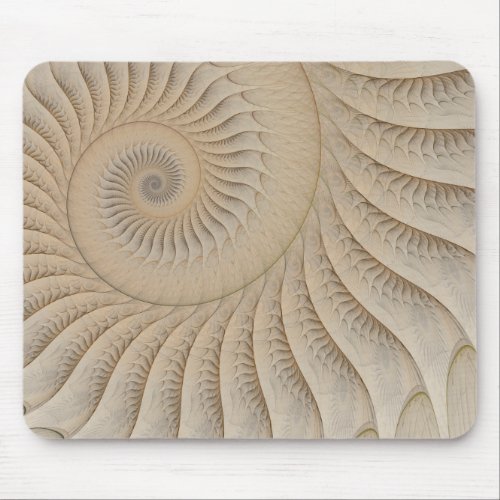 Undertow Tan Abstract Spiral Mouse Pad