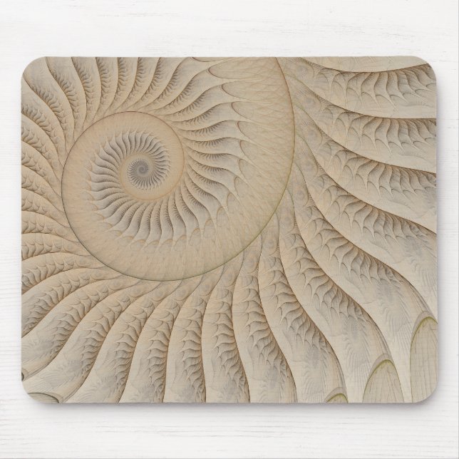 Undertow Tan Abstract Spiral Mouse Pad (Front)