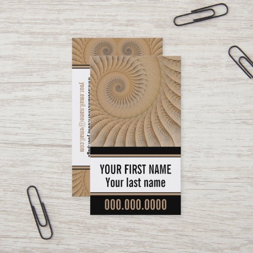 Undertow Tan Spiral Abstract Business Card