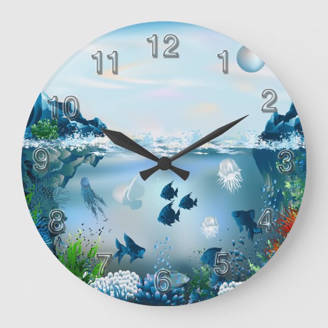 Underwater 5A Wall Clocks Numerals Options (Front)