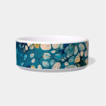 Underwater Abstract Fantasy Bowl<br><div class="desc">This is a blue and sea green, with light spots and solar reflections, an underwater abstract fantasy, which I made in the technique of acrylic pouring fluid art.</div>