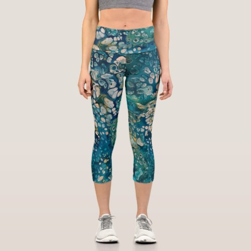 Underwater Abstract Fantasy  Capri Leggings