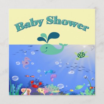 Underwater Adventure Baby Shower Boy Or Girl Invitation by StarStruckDezigns at Zazzle