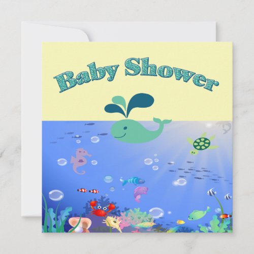 Underwater Adventure Baby Shower Boy Or Girl Invitation