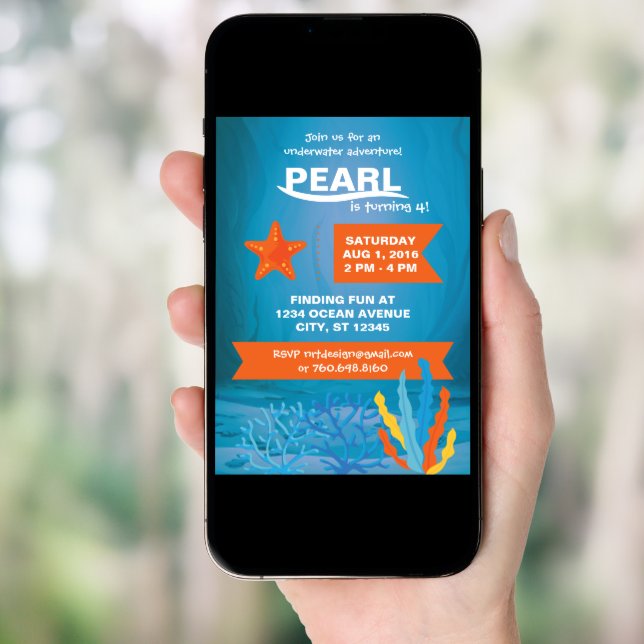 Underwater Adventure Party Invite (Front Digital)