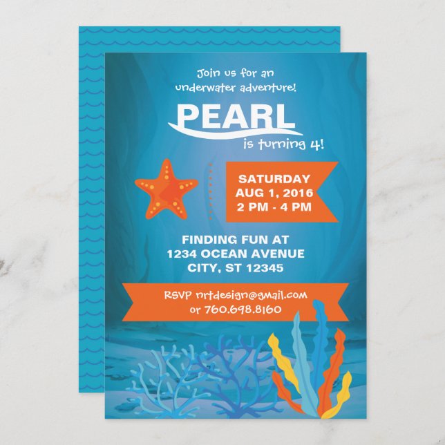 Underwater Adventure Party Invite (Front/Back)