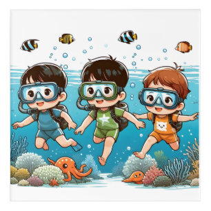 Underwater Adventure with Friends Acrylic Print
