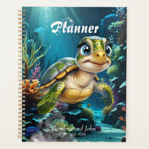 Underwater adventures with the cheerful turtle.  planner