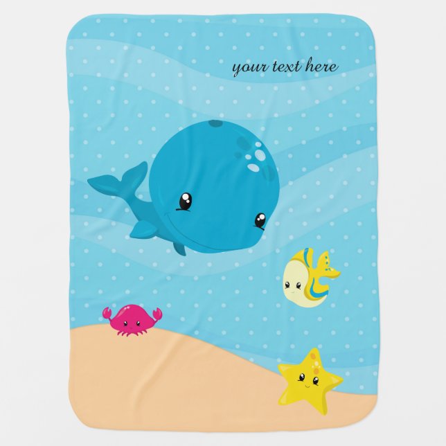 Underwater animals baby blanket (Front)