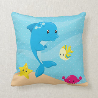 Underwater animals throw pillow