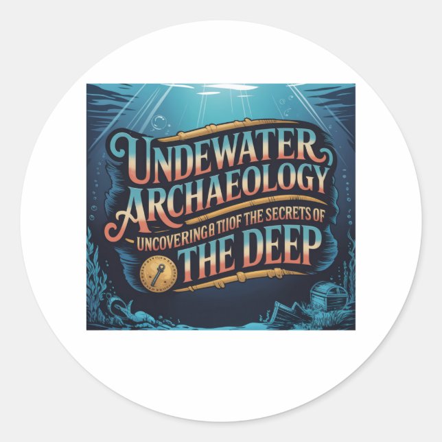 underwater archaeology classic round sticker (Front)