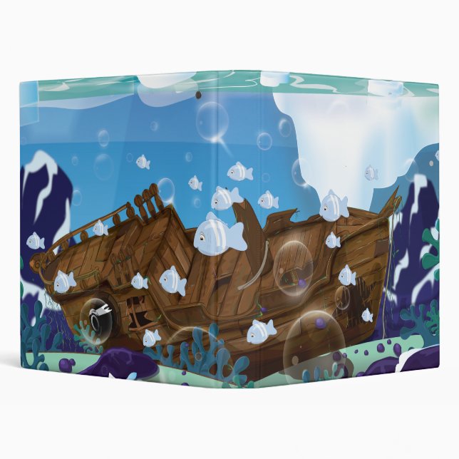 Underwater Arctic Shipwreck 3 Ring Binder (Background)