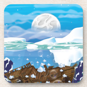 Underwater Arctic Shipwreck Coaster
