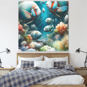 Underwater Art of Fish & Coral in Acrylic Canvas Print