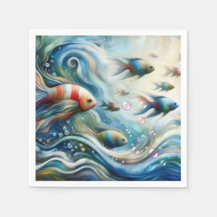 Underwater Art of Fish & Coral in Acrylic Napkins