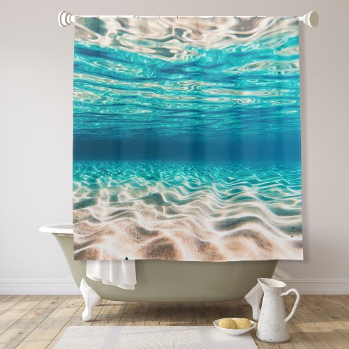 Underwater Beach Sand Mirror Shower Curtain