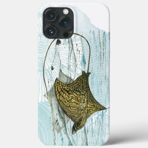 Underwater Beautiful Hand_Painted Ornate Eagle Ray iPhone 13 Pro Max Case