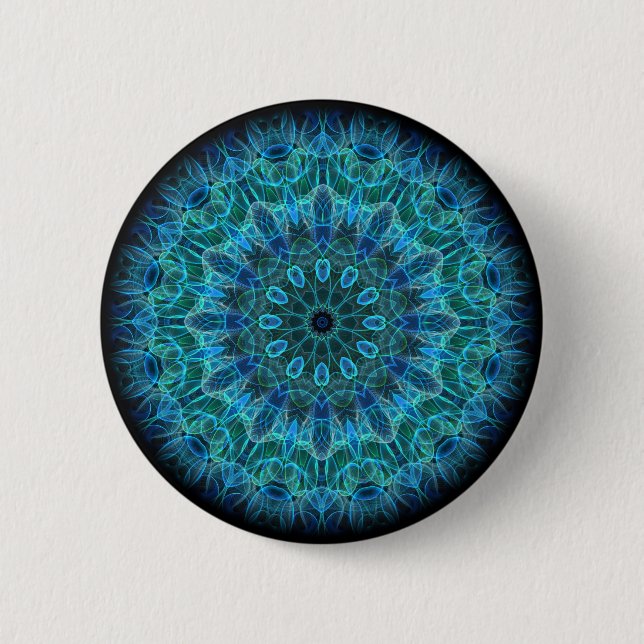 Underwater Beauty kaleidoscope Pinback Button (Front)