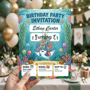 Underwater Birthday Invitations Customizable Zazzl