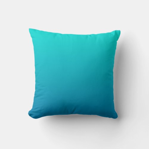 Underwater Blue and Teal Gradient Background Throw Pillow