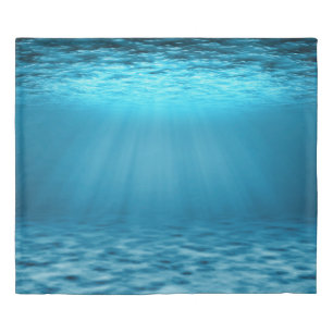 Underwater Blue Ocean Light Rays Duvet Cover
