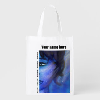 Underwater Blue Portrait Grocery Bag