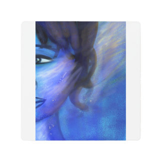 Underwater Blue Portrait Metal Print