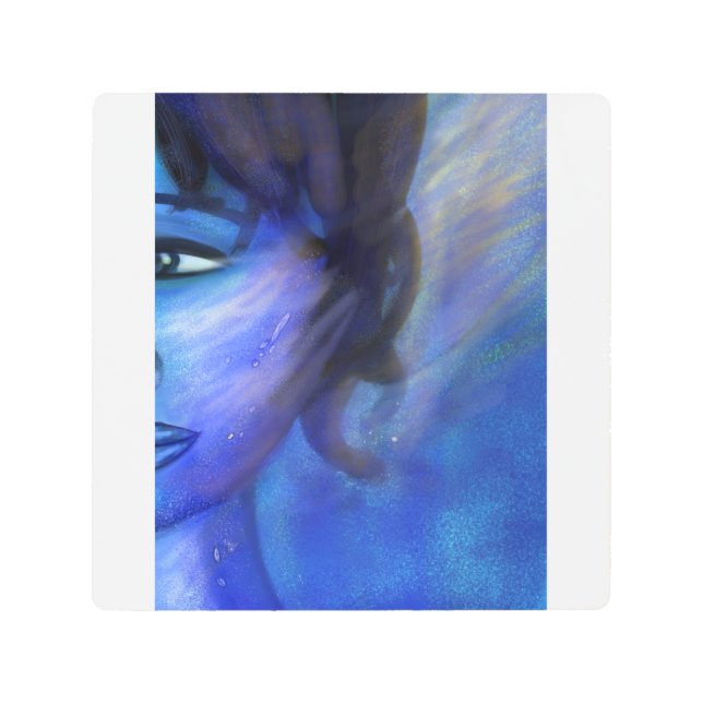 Underwater Blue Portrait Metal Print (Front)
