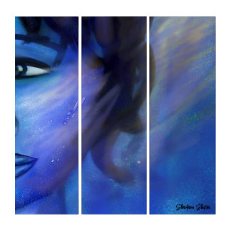 Underwater Blue Portrait Triptych