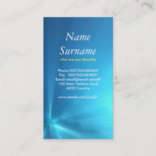 Customizable underwater business card