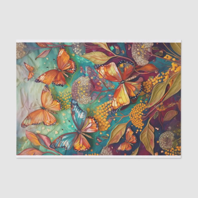 Underwater Butterflies, Floating Monarchs Tissue Paper (Front)