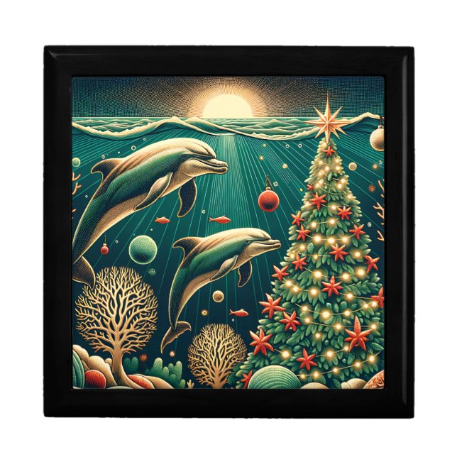 “Underwater Christmas Dolphin Wonderland” Gift Box (Front)