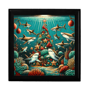 “Underwater Christmas Tree Shark Celebration” Gift Box