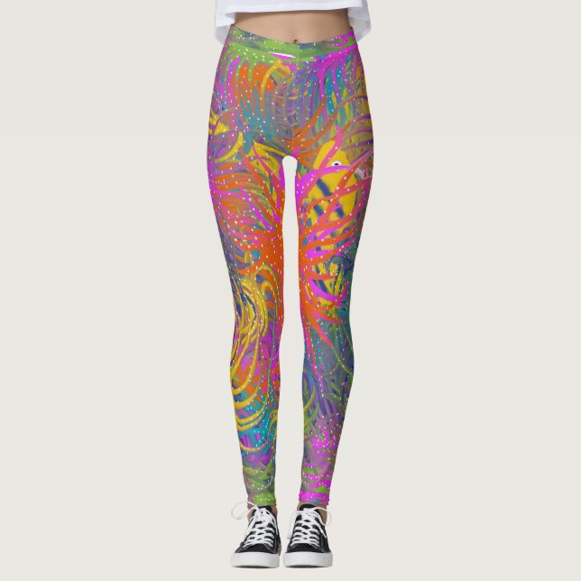 “Underwater” colorful leggings (Front)