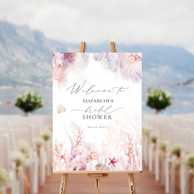 Underwater Coral Nautical Bridal Shower Foam Board (Creator Uploaded)