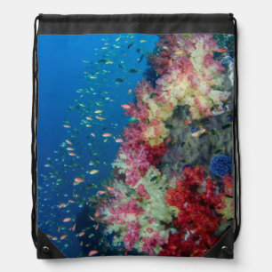 Underwater coral reef, Indonesia Drawstring Bag
