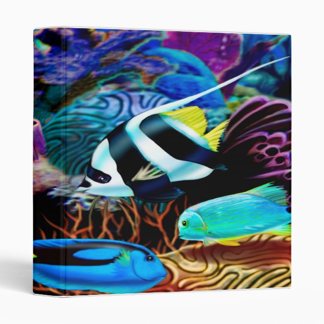 underwater coral reef scene 3 ring binder (Front/Spine)