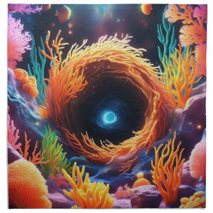 Underwater Coral Vortex Cloth Napkin