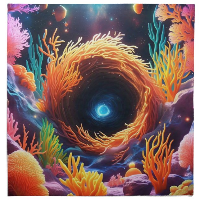 Underwater Coral Vortex  Cloth Napkin (Front)