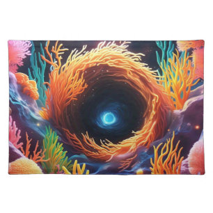 Underwater Coral Vortex  Cloth Placemat