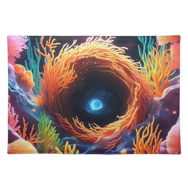 Underwater Coral Vortex  Cloth Placemat (Front)