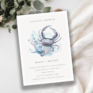 Underwater Crab Coral Costal Couples Shower Invite