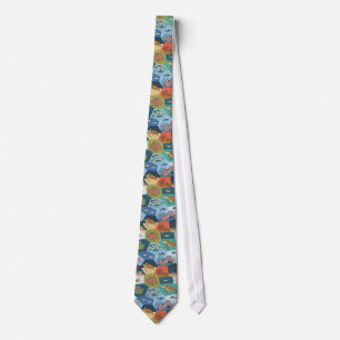 Underwater Creatures Collage Design Neck Tie